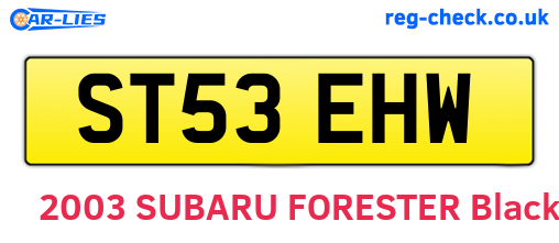 ST53EHW are the vehicle registration plates.