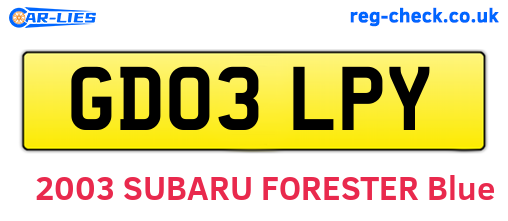 GD03LPY are the vehicle registration plates.