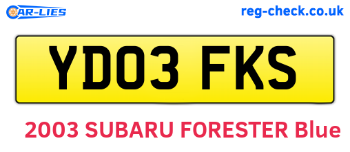 YD03FKS are the vehicle registration plates.