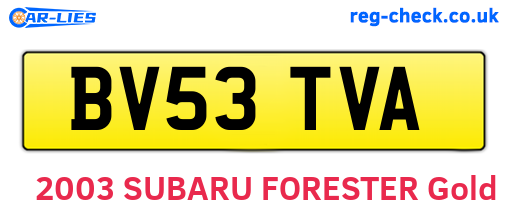 BV53TVA are the vehicle registration plates.