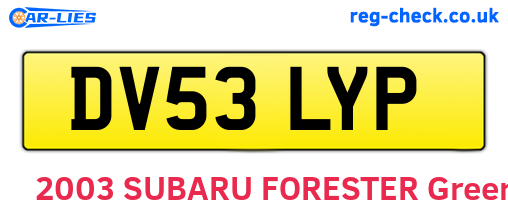 DV53LYP are the vehicle registration plates.