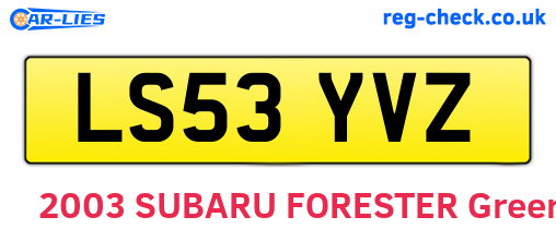 LS53YVZ are the vehicle registration plates.