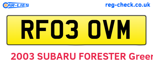 RF03OVM are the vehicle registration plates.