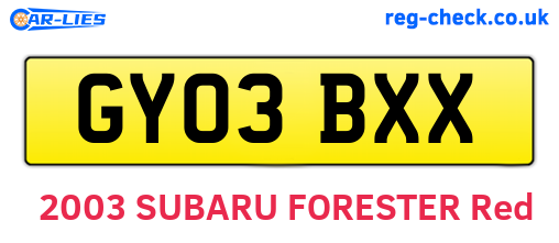 GY03BXX are the vehicle registration plates.