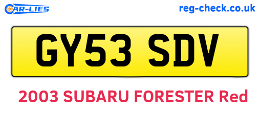 GY53SDV are the vehicle registration plates.