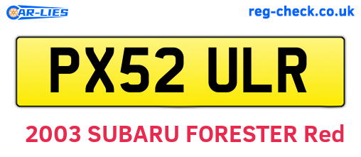 PX52ULR are the vehicle registration plates.