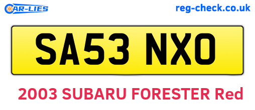SA53NXO are the vehicle registration plates.