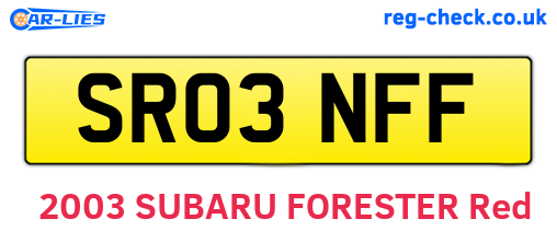 SR03NFF are the vehicle registration plates.