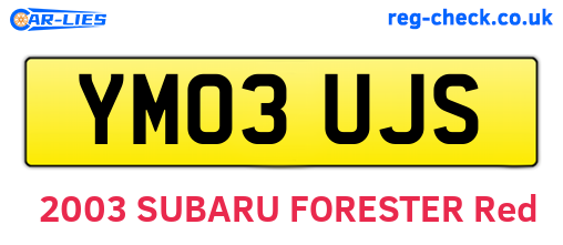 YM03UJS are the vehicle registration plates.