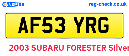 AF53YRG are the vehicle registration plates.