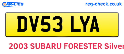 DV53LYA are the vehicle registration plates.