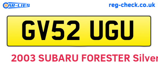 GV52UGU are the vehicle registration plates.