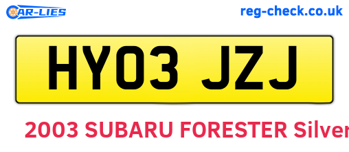 HY03JZJ are the vehicle registration plates.