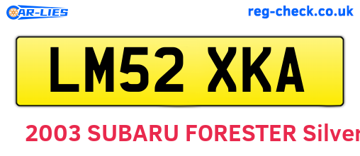 LM52XKA are the vehicle registration plates.