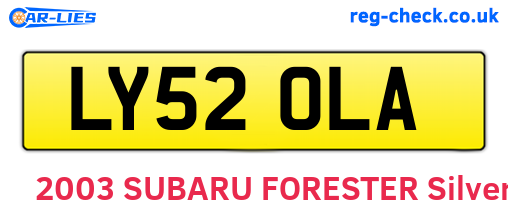 LY52OLA are the vehicle registration plates.