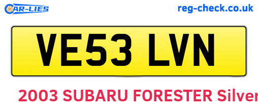VE53LVN are the vehicle registration plates.