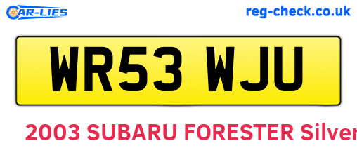 WR53WJU are the vehicle registration plates.