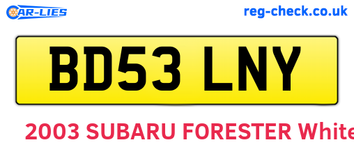 BD53LNY are the vehicle registration plates.