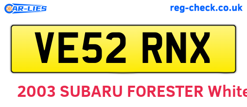 VE52RNX are the vehicle registration plates.