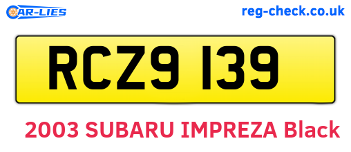 RCZ9139 are the vehicle registration plates.