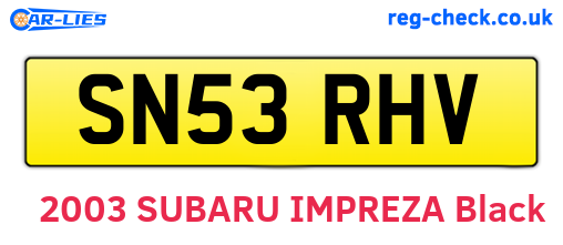 SN53RHV are the vehicle registration plates.