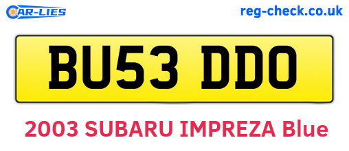BU53DDO are the vehicle registration plates.