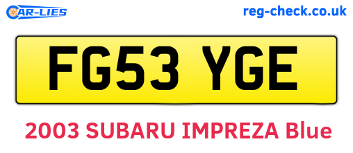 FG53YGE are the vehicle registration plates.
