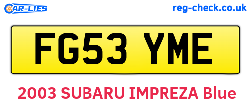FG53YME are the vehicle registration plates.