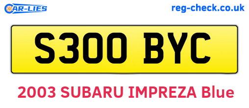 S300BYC are the vehicle registration plates.