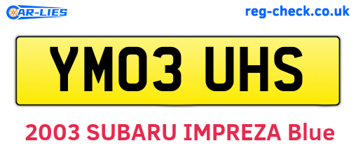 YM03UHS are the vehicle registration plates.