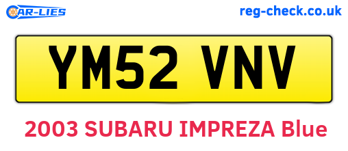 YM52VNV are the vehicle registration plates.