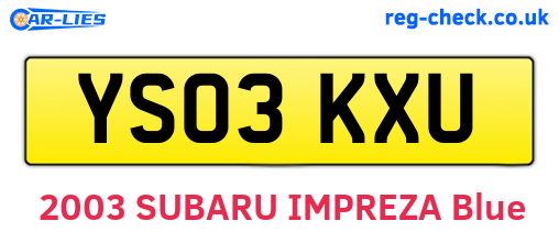 YS03KXU are the vehicle registration plates.