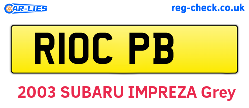 R10CPB are the vehicle registration plates.