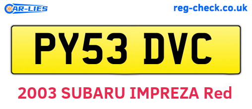 PY53DVC are the vehicle registration plates.