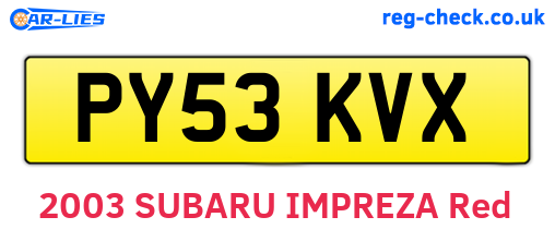 PY53KVX are the vehicle registration plates.