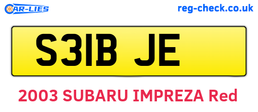 S31BJE are the vehicle registration plates.