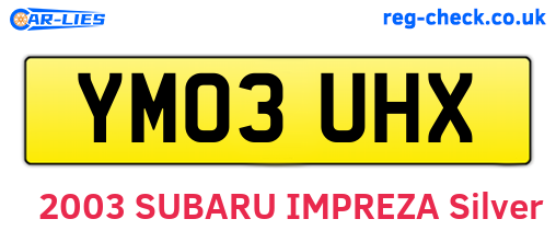 YM03UHX are the vehicle registration plates.
