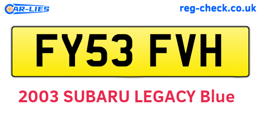 FY53FVH are the vehicle registration plates.