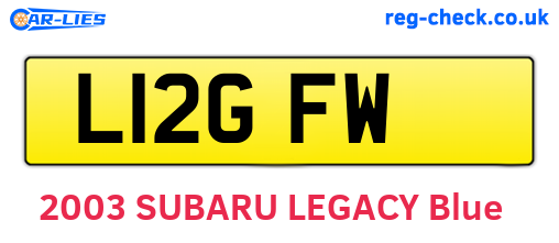 L12GFW are the vehicle registration plates.
