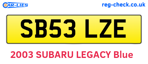 SB53LZE are the vehicle registration plates.