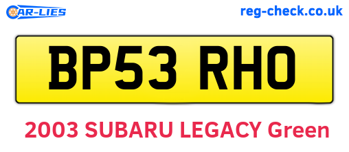 BP53RHO are the vehicle registration plates.