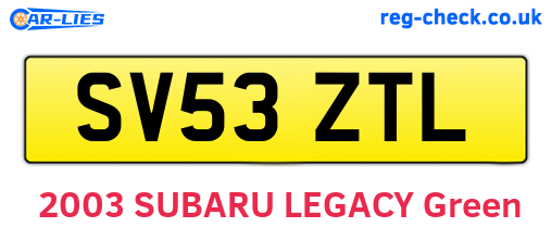 SV53ZTL are the vehicle registration plates.