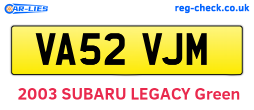 VA52VJM are the vehicle registration plates.