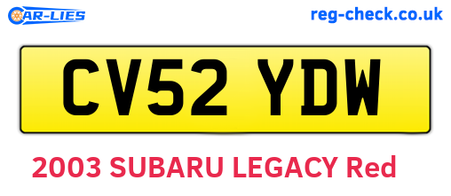 CV52YDW are the vehicle registration plates.