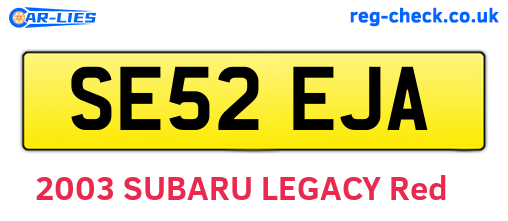 SE52EJA are the vehicle registration plates.