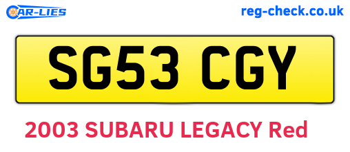 SG53CGY are the vehicle registration plates.