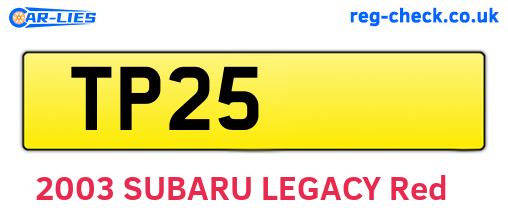 TP25 are the vehicle registration plates.