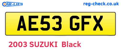 AE53GFX are the vehicle registration plates.
