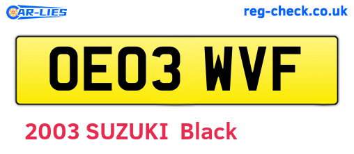 OE03WVF are the vehicle registration plates.