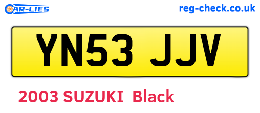 YN53JJV are the vehicle registration plates.